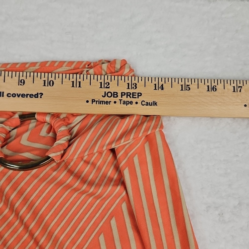 Robert Louis Womens Size M Striped Coral‎ Tan Mix Maxi Skirt Casual Work Chic - Picture 4 of 9